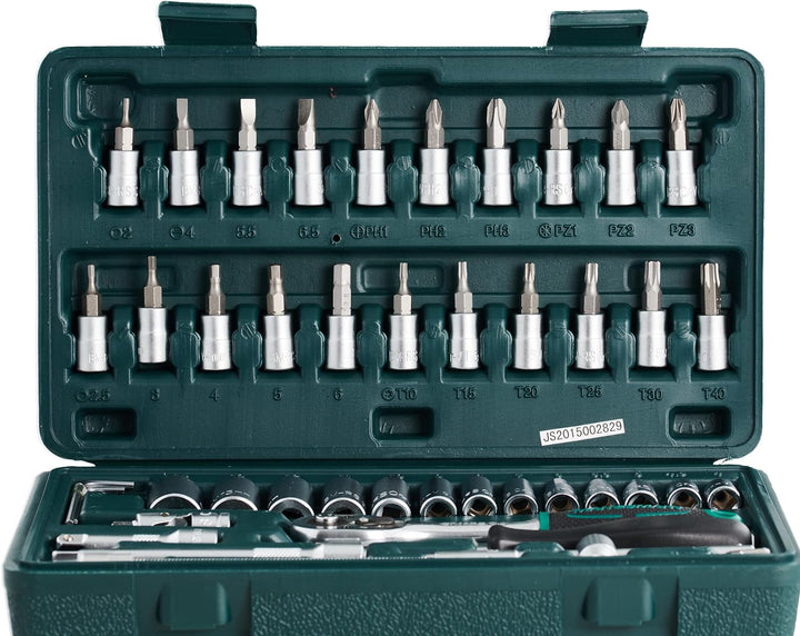 Brüder Mannesmann Werkzeug M 2040 Steckschlüsselsatz 1/4", 46-tlg Single, Single