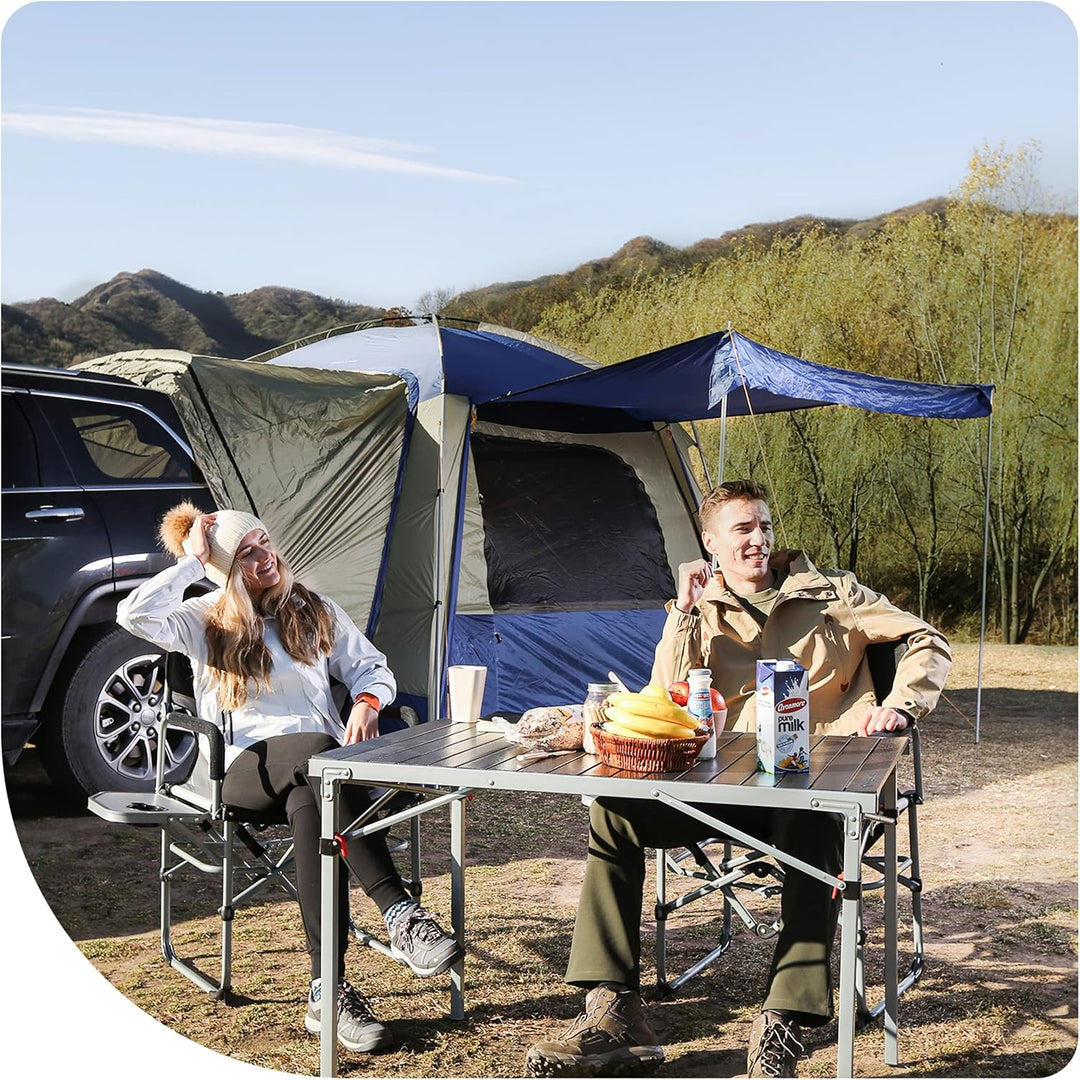 KingCamp Campingtisch Klapptisch Gartentisch Leichtgewicht für 4-6 Personen Silber Schwarz