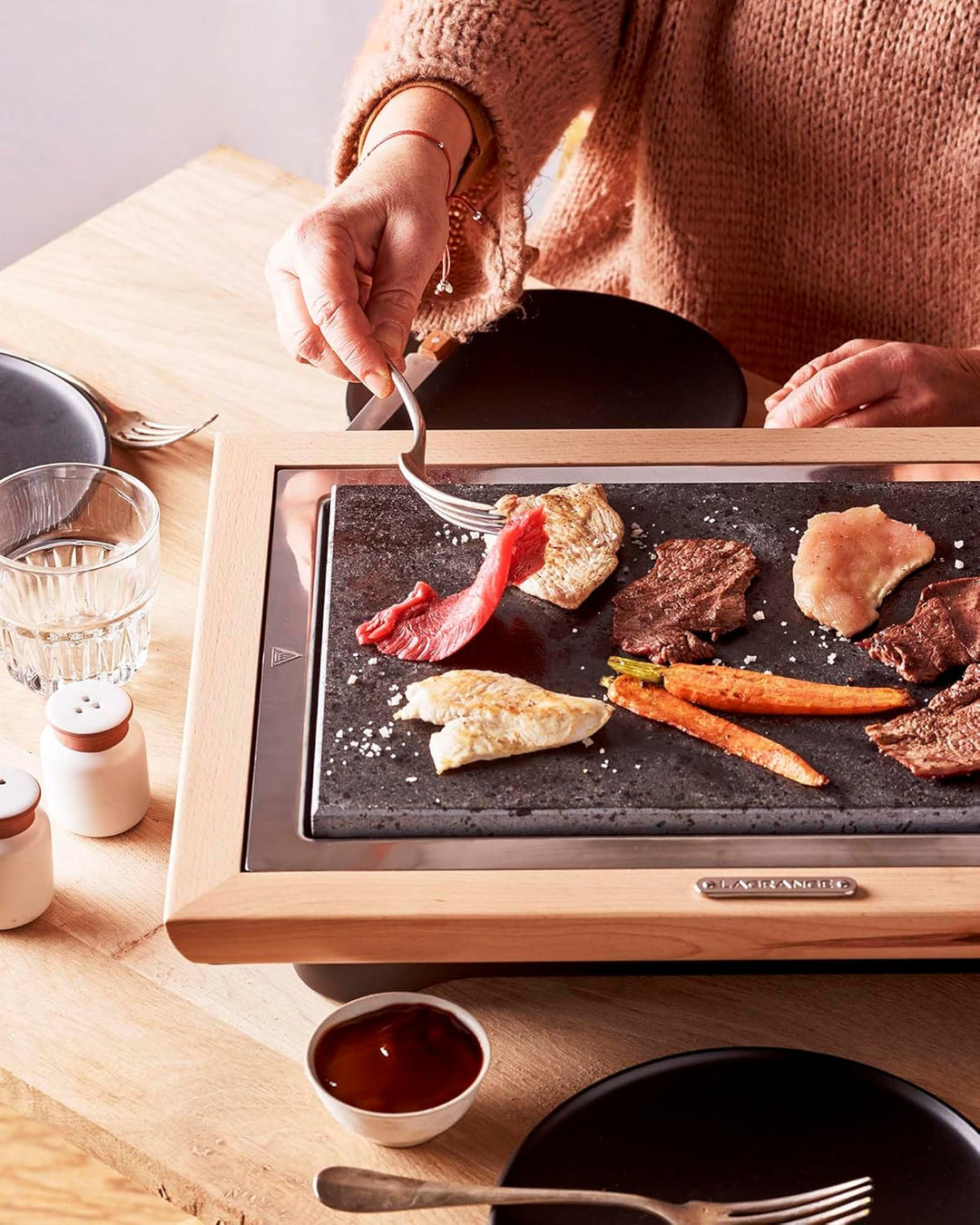 Grill Pierre® Deluxe Holzrahmen hell +