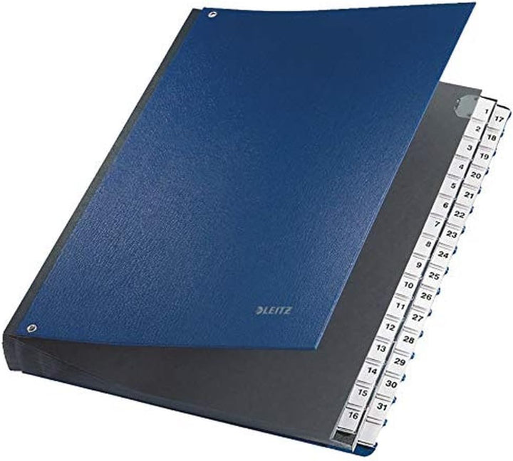 Leitz Pultordner, A4, 31 Fächer, 31 Plastik-Zahlen-Taben, Kunstoff, Rot, 58310025 31 Fächer Rot Sing