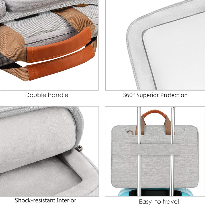 Lacdo 360° Rundumschutz Laptop Schultertasche Hülle für 14 Zoll Neu MacBook Pro M3 Pro Max / M3 / M2