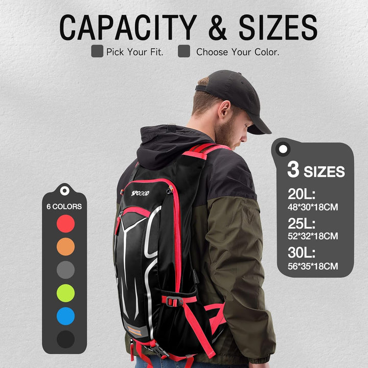 SPGOOD Fahrradrucksack 20L/25L/30L (9 Farben)-Wasserdichter Ultraleicht-für Damen & Herren Multifunk
