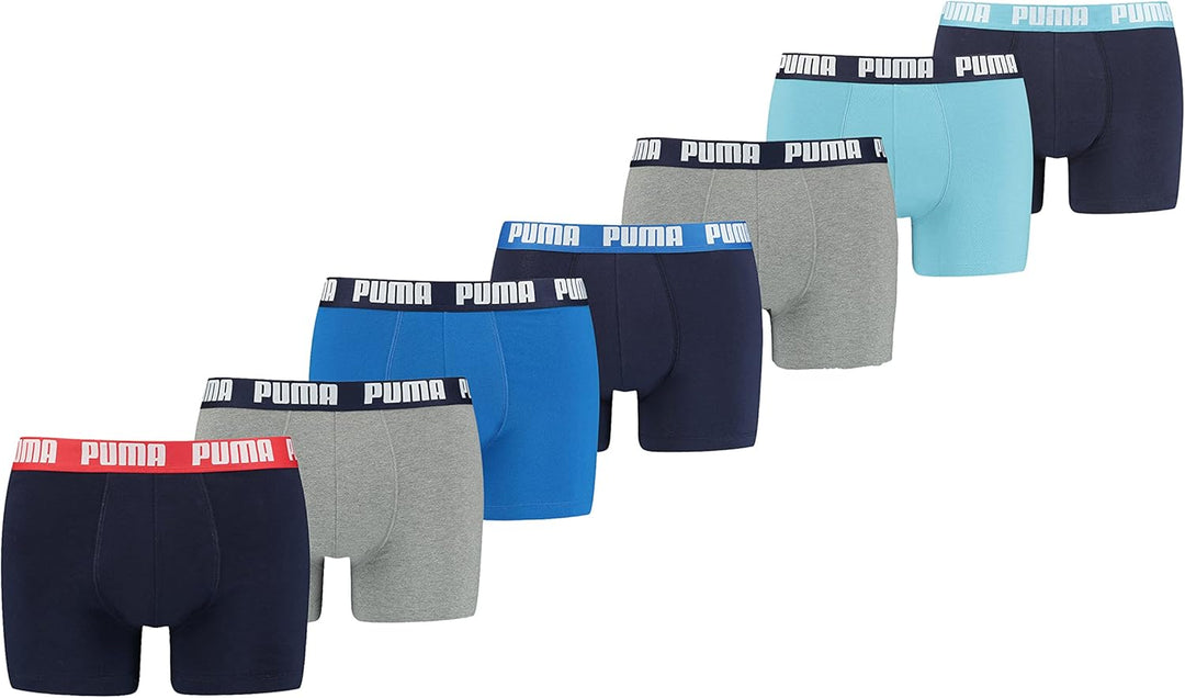PUMA Herren Basic Boxershorts Unterwäsche Unterhosen 7erP S Blue Combo, S Blue Combo