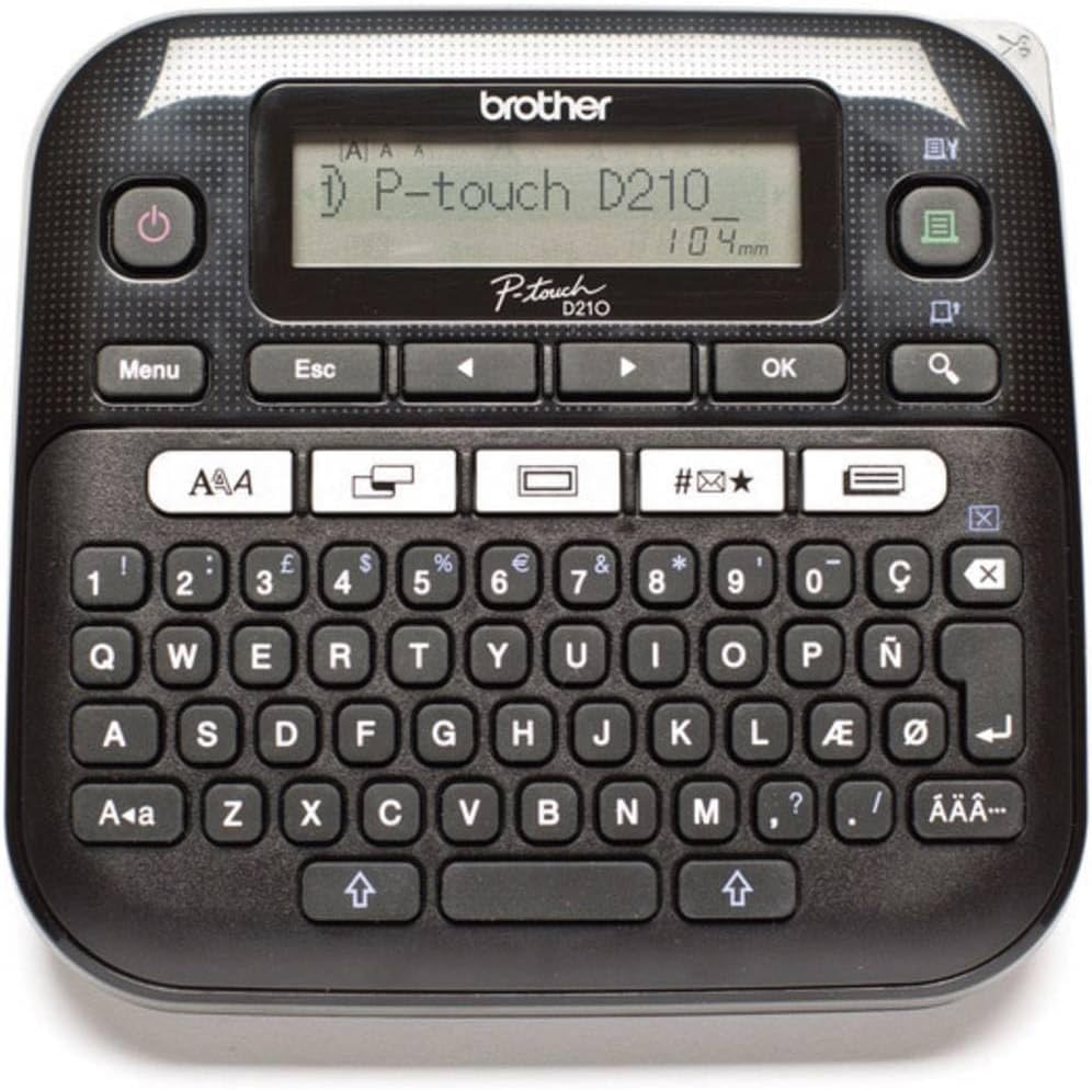 Brother PT-D210 Beschriftungsgerät (für 3,5 bis 12 mm breite TZe-Schriftbänder, bis zu 20 mm/Sek. Dr