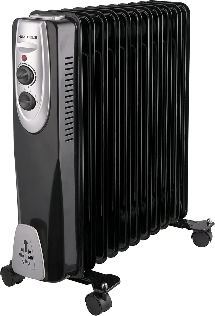 Gutfels HR 32011 sw Öl-Radiator | 3 Heizstufen | 11 Rippen | 2500 Watt Leistung | Schwarz, 5050076,