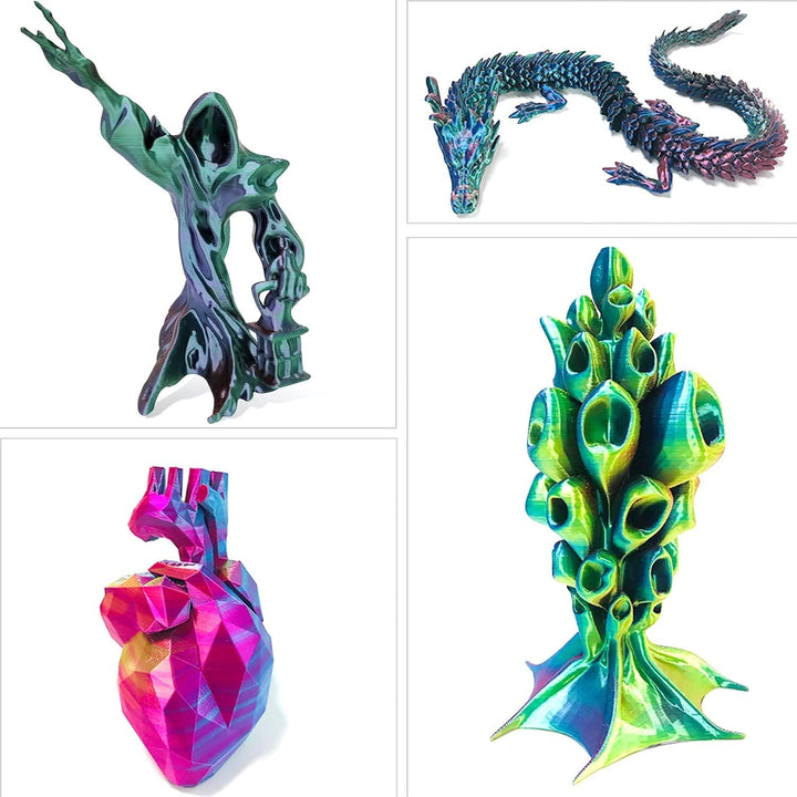 YOUSU Dreifarbiges PLA Filament,Seiden Grün/Lila/Kupfer Dreifarbiges Filament,3D Drucker Filament 1,