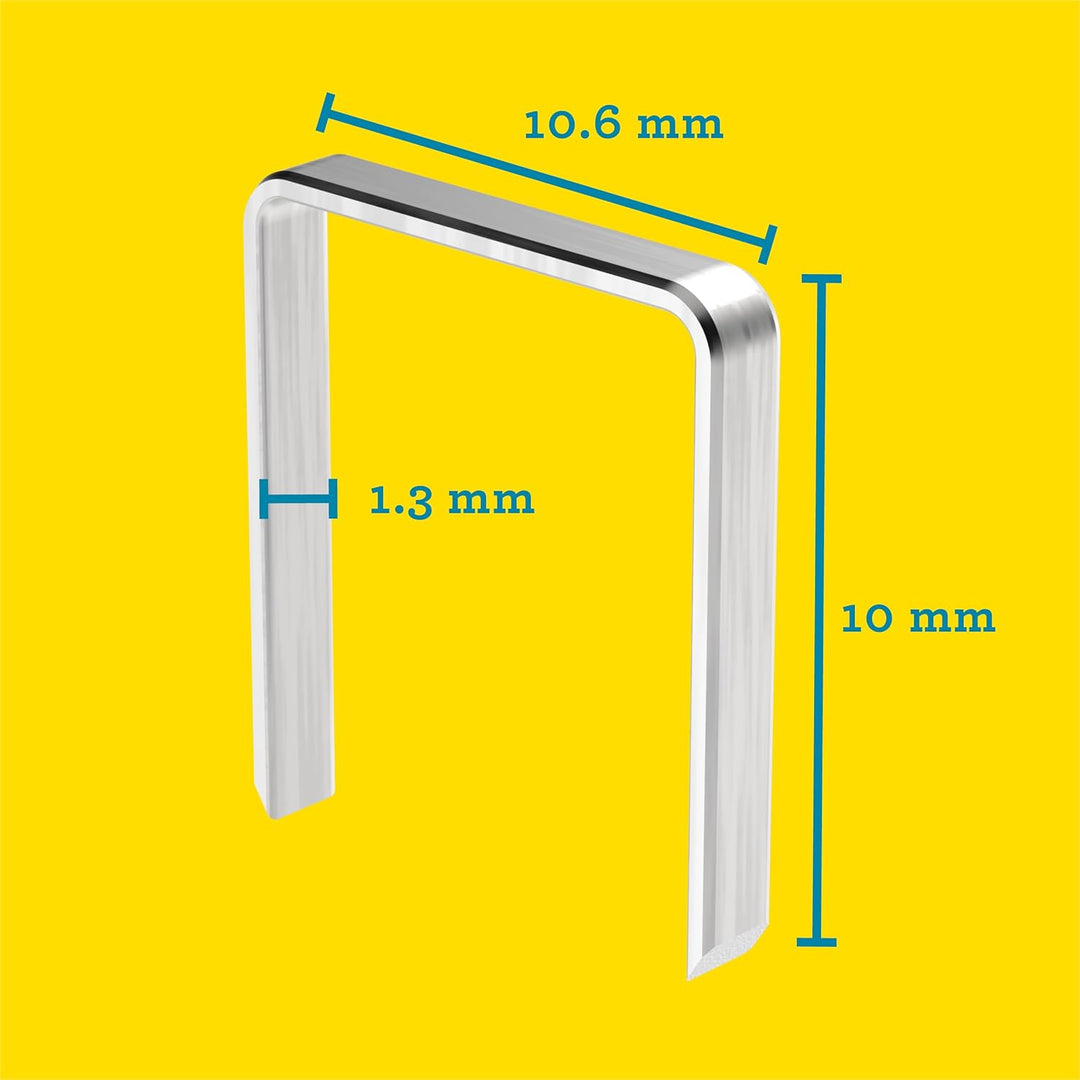 Rapid Tackerklammern Edelstahl Typ 140, 10mm Klammern V2A, 2.000 Stk., Flachdrahtklammern für Holz u