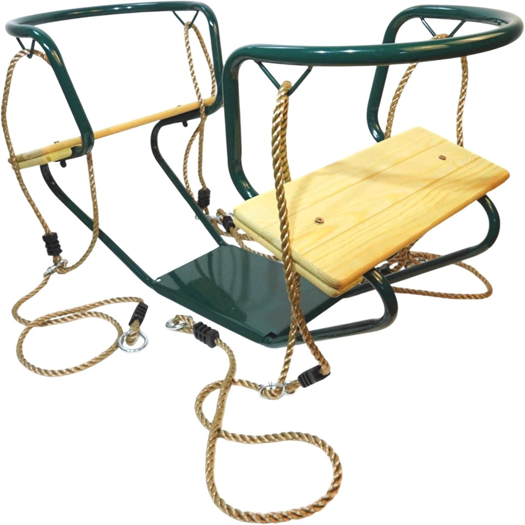 Loggyland Doppelschaukel Schiffsschaukel Schaukel für 2 Kinder (grün), Grün