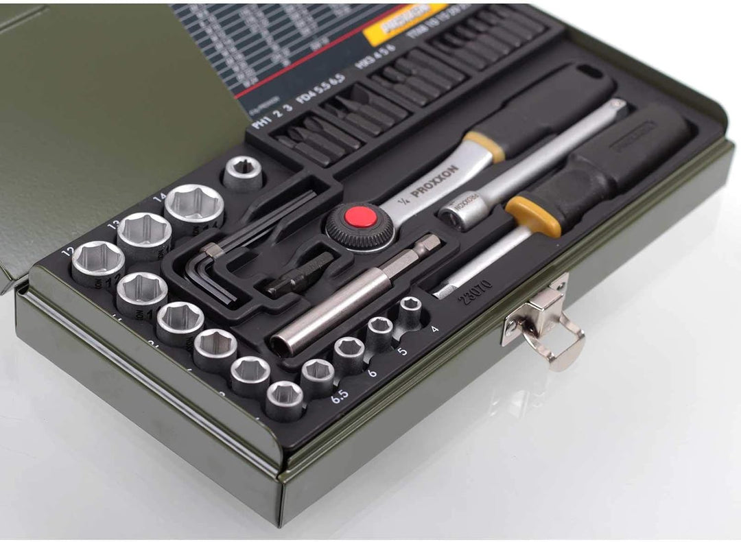 Proxxon 23070 Steckschlüssel- und Schraubersatz mit 6,3mm (1/4") Antrieb
