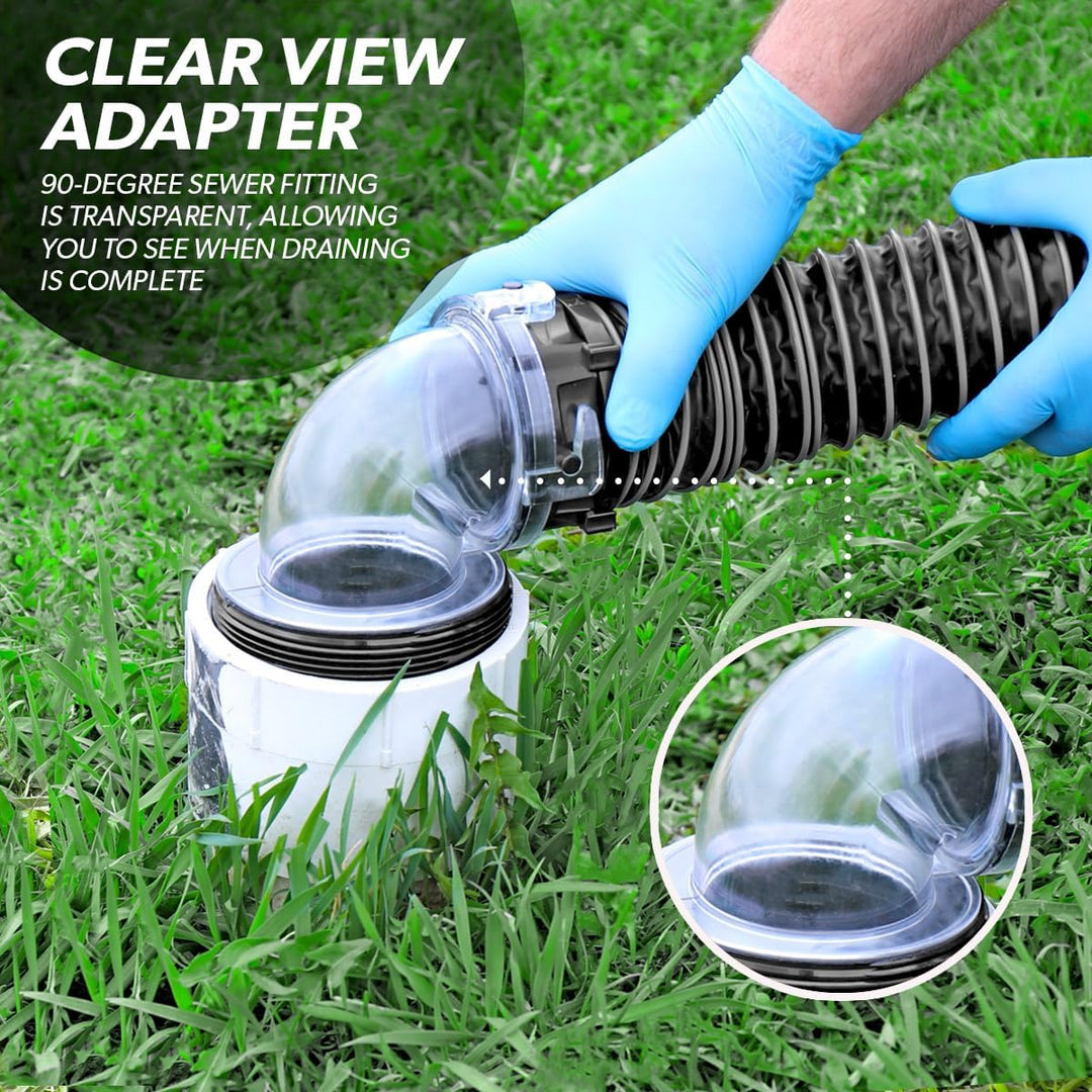 Valterra Silverback™ 4,5 m RV-Kanal-Schlauch-Set, universeller Abwasserschlauch für Wohnmobil, inkl.