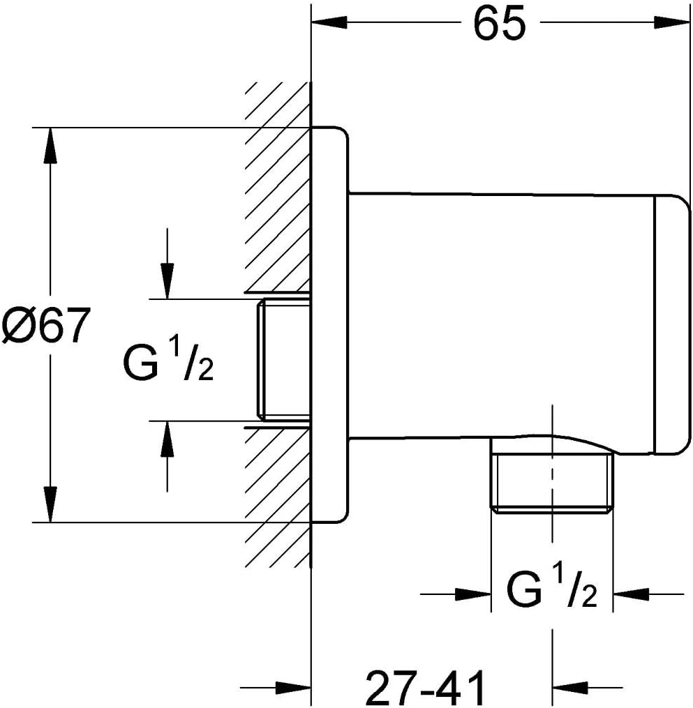 GROHE Relexa - Wandanschlussbogen (Aussengewinde, Kappe in mattchrom, langlebig), chrom, 28626000