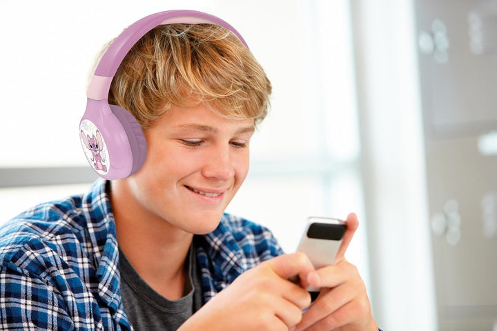 Lexibook, Disney Stitch, Angel 2-in-1 Bluetooth- und Kabelkopfhörer mit Mikrofon und Steuertasten, f