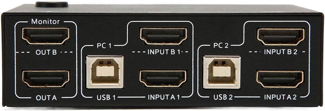 KVM Switch HDMI 2 Port Box, Dual KVM Switch HDMI 2 Port für 2 Computer Laptops, Unterstützt 3840 X 2