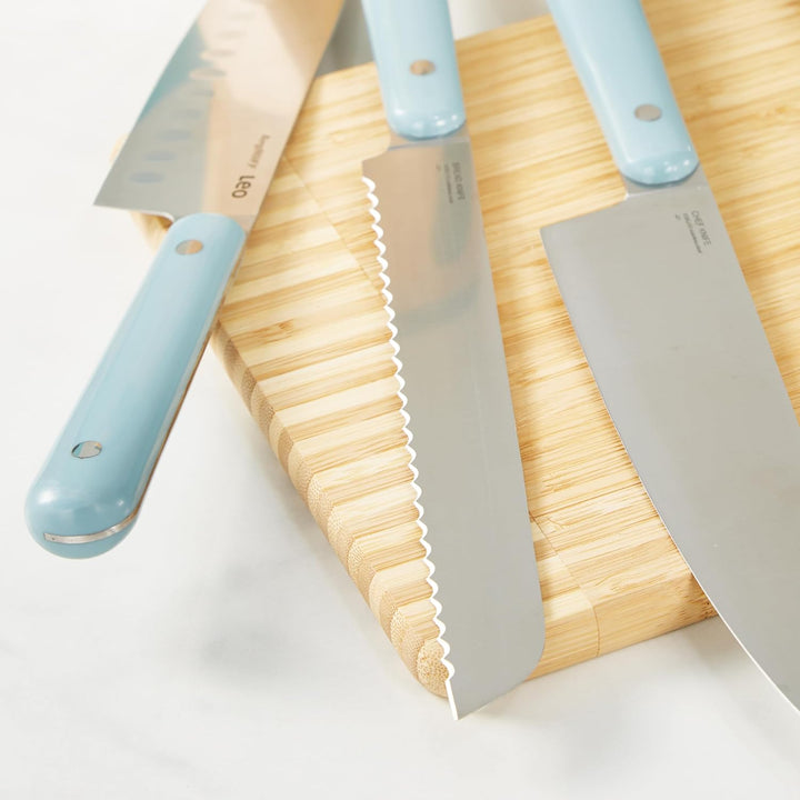 BergHoff Messerblock Set Slate - Leo (7-teilig, Kochmesser Set mit Holzblock, Küchenmesser Schälmess