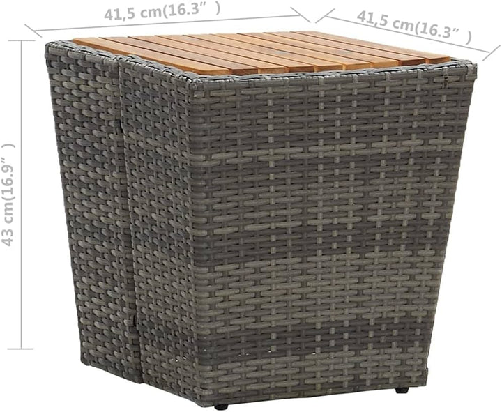 FIRBNUS 41.5x41.5x43 cm Beistelltisch Couchtisch Balkontisch Kompaktes Design Dining Table Kaffeetis