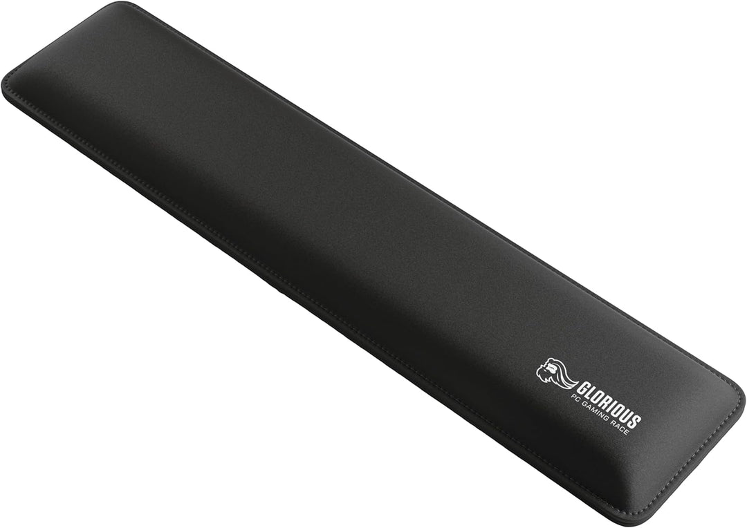 Glorious Gaming Padded Keyboard Wrist Rest (Full Size, 25 mm stark) - gesteppte Ränder, glatte Stoff