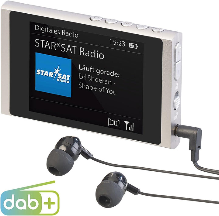 VR-Radio DAB Radio: Digitales Slim-Taschenradio DAB+/FM, Akku, Ohrhörer, Alu-Gehäuse (DAB Mini Radio