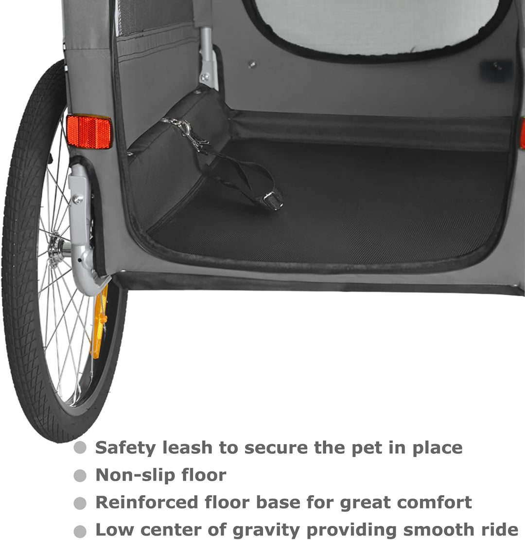 Tiggo VS Pets M Hundeanhänger Fahrradanhänger für Hunde Hundefahrradanhänger 80201 Grau, Grau