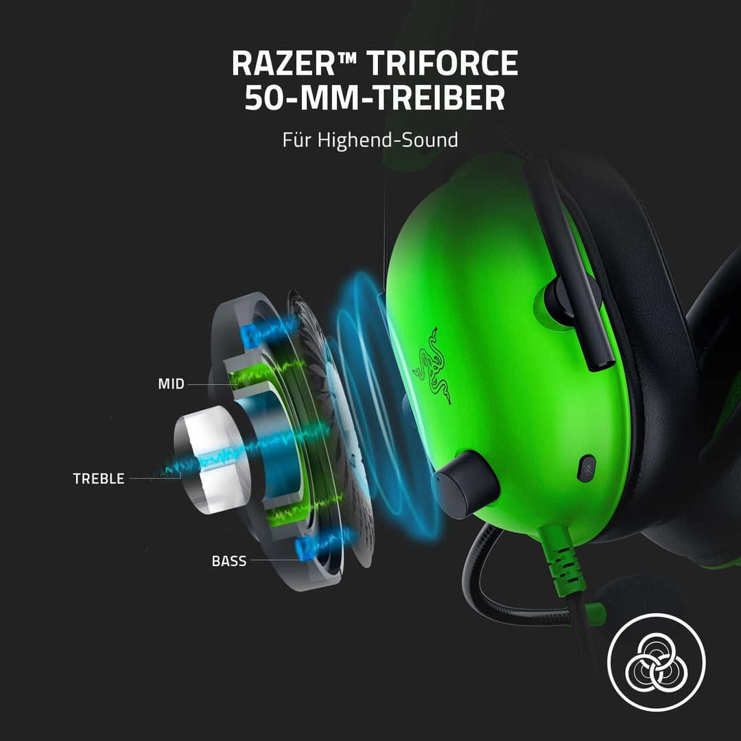 Razer BlackShark V2 X - Premium Esports Gaming Headset (Kabelgebundene Kopfhörer mit 50mm-Treiber, R