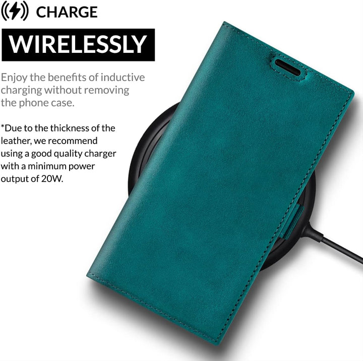SURAZO Slim Magnet Handyhülle für Samsung Galaxy S23 Ultra Hülle Leder – Klappbare Echtleder Schutzh