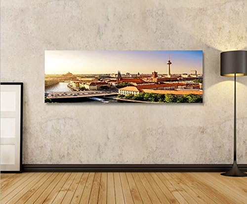 islandburner Bild Bilder auf Leinwand Berlin V3 Panorama XXL Poster Leinwandbild Wandbild Dekoartike