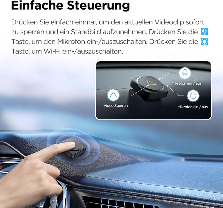 VIOFO Bluetooth Notfall Fernbedienung für A129 Reihe Dashcam, A119 Mini, A229 Duo, T130 u. A139 / A1