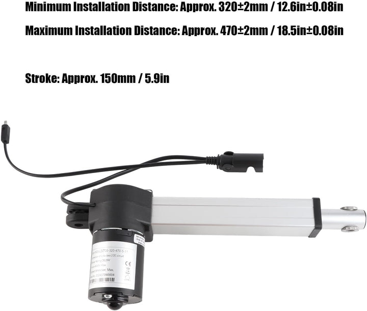 Linearer elektrischer Aktuator, 150 mm Hub DC 29 V 4500 N 7 mm / s Leerlaufgeschwindigkeit Hub Linea
