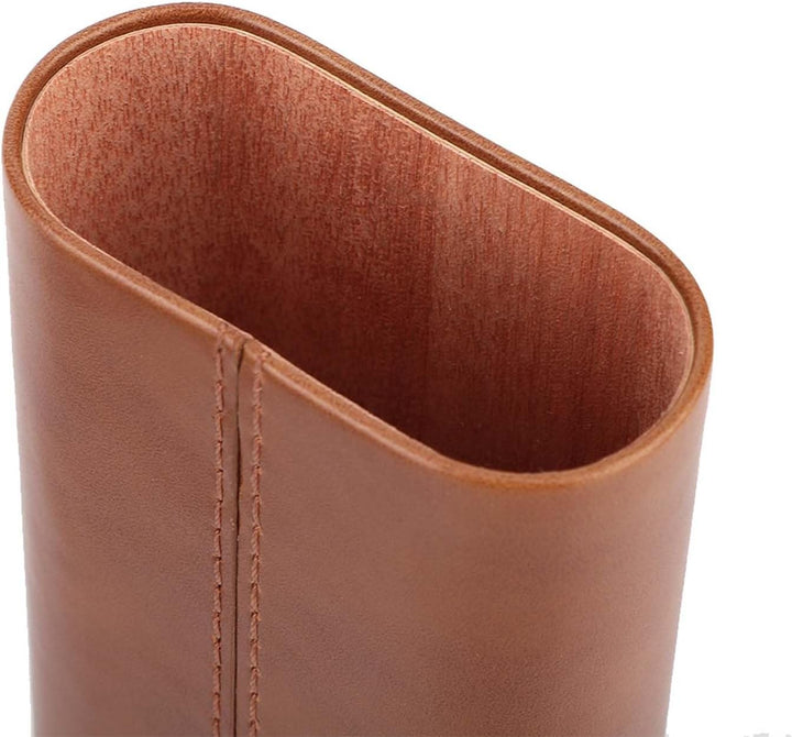 Garosa Reise-Zigarrenetui aus Leder, mit Zedernholz, gefüttert, 3 Röhren, mit Ständer aus Edelstahl