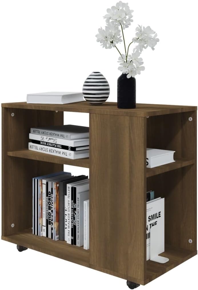 FIRBNUS Beistelltisch Braun Eiche 70x35x55 cm Holzwerkstoff Beistelltisch Klein Beistelltisch Sofa B