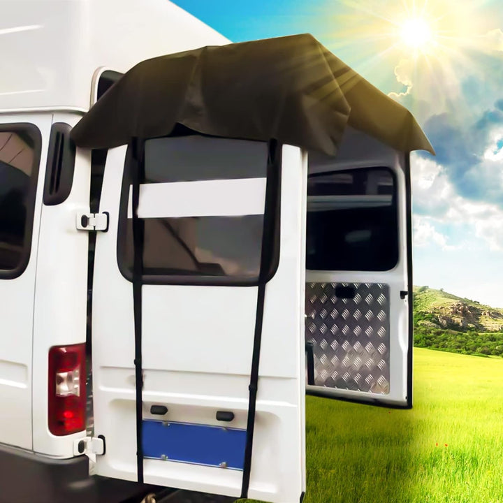 Schwarze Abdeckung für Hintere Scheunentür passend für Ford Transit Custom, Transit Custom