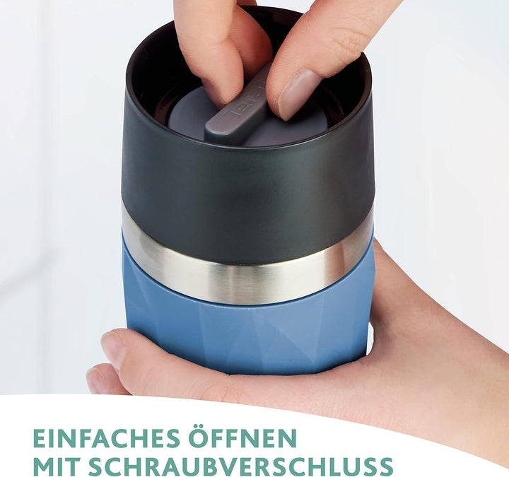 Emsa N21610 Travel Mug Compact Thermo/Isolierbecher aus Edelstahl | 0,3 Liter | 3h heiss 6h kalt | B