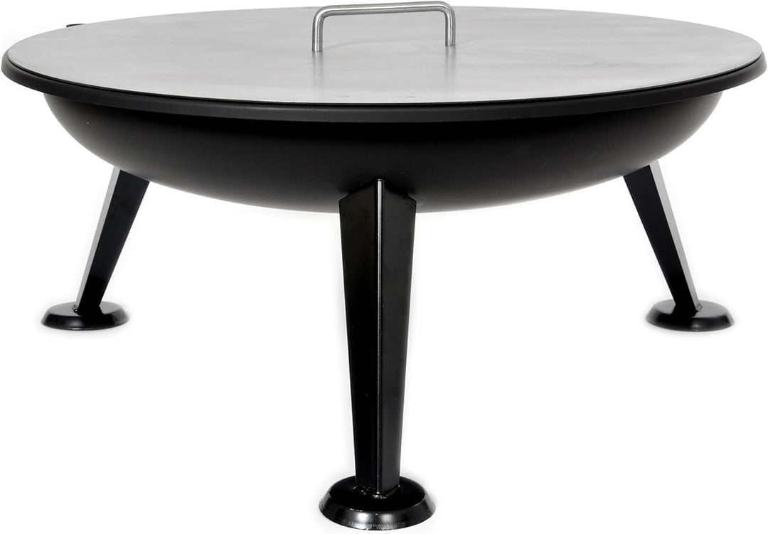 80 cm Deckel für Feuerschalen Feuertonnen Schwenkgrills aus 2,0 mm Stahl mit Griff -