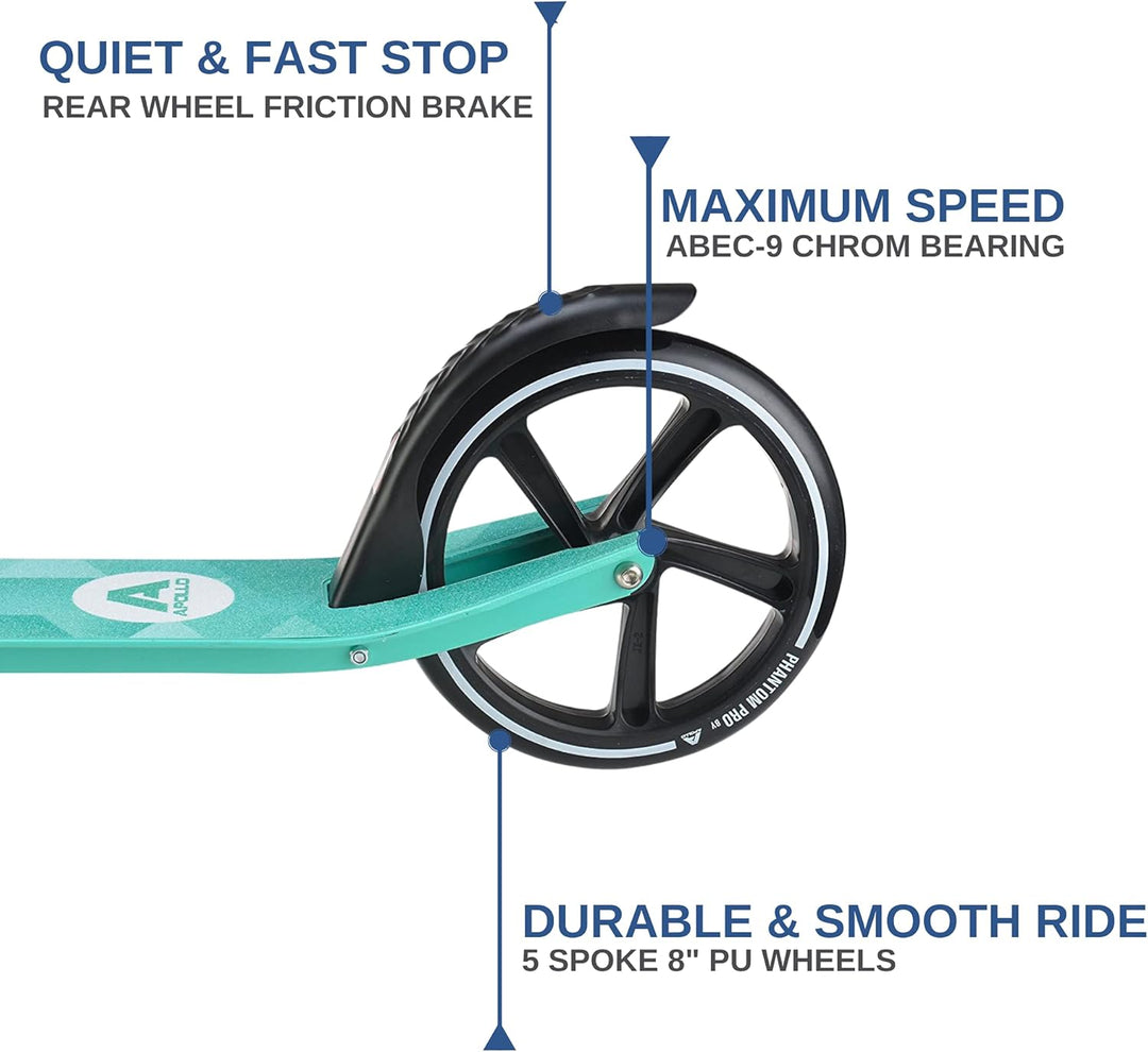 Apollo XXL Wheel Scooter - Phantom Pro Cityroller | Klappbarer City Roller für Kinder | Höhenverstel