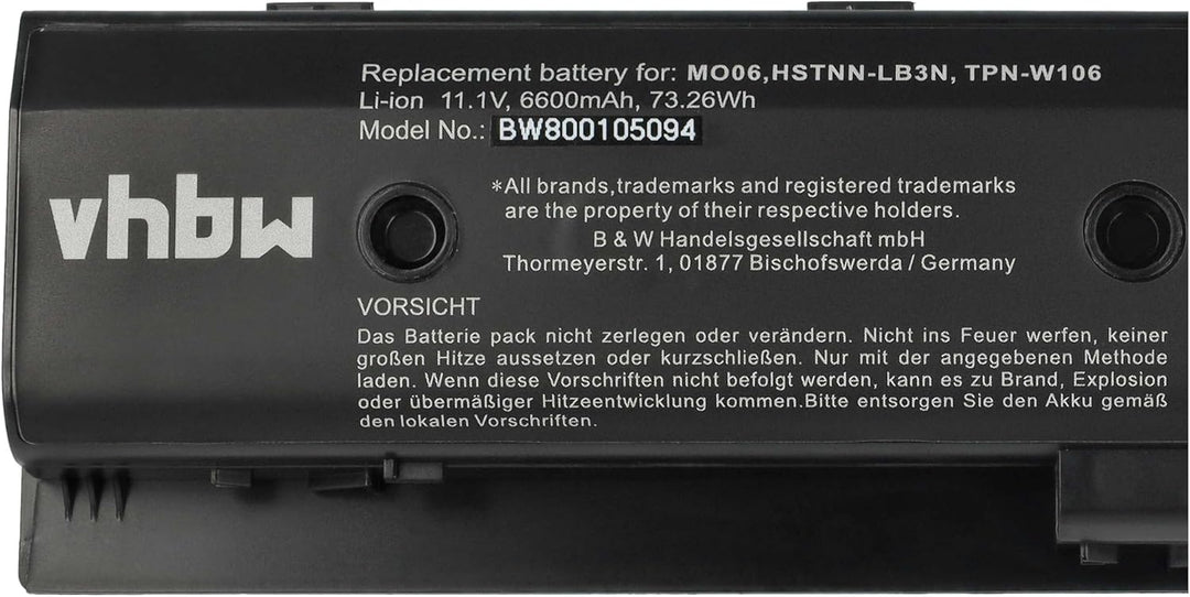 vhbw Akku 6600mAh Notebook Laptop HP Pavilion Envy dv7 dv4 dv6 m6 Ersatz für 671567-421 671567-831 6