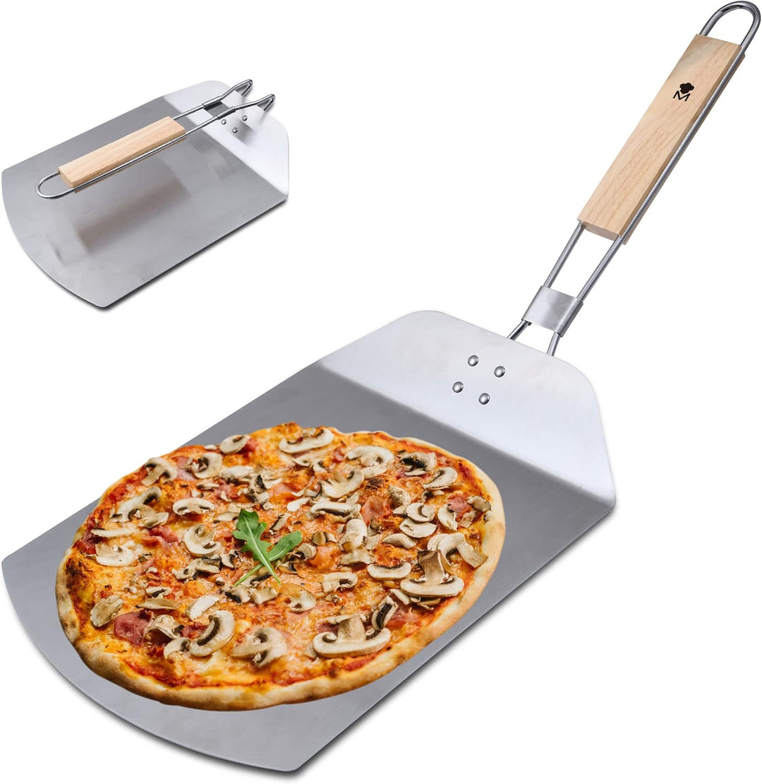 MasterPro Foodies | Pizzaschieber | Pizzaschieber aus Edelstahl | Abmessungen 57,8 x 24,3 x 3,4 cm |