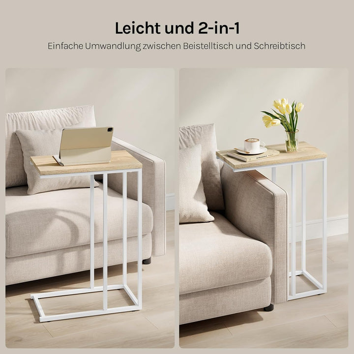 WOLTU Beistelltisch 2er Set Kaffeetisch Couchtisch Sofatisch Nachttisch Betttisch Laptoptisch, Geste