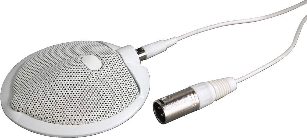 MONACOR 233630 ECM-302B/WS Grenzflächenmikrofon, 6-m-Anschlusskabel, weiss