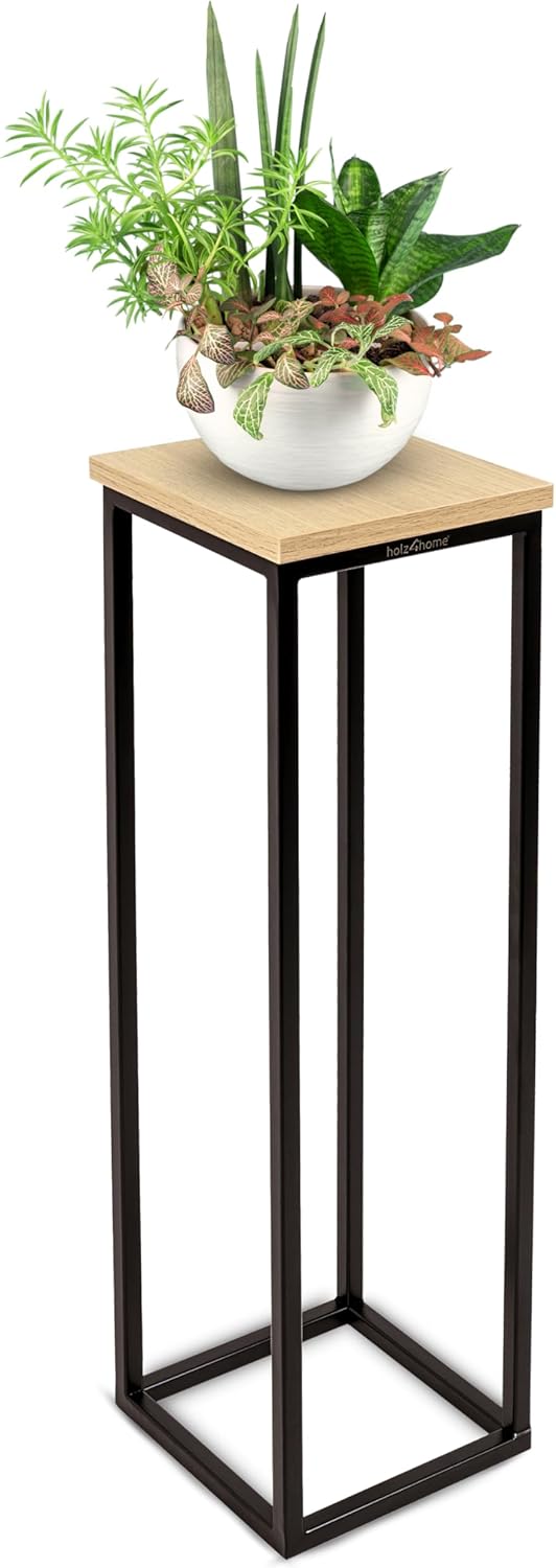 holz4home® Dekoständer aus MDF Eichenholz I Blumenständer Sonoma Eiche I Höhe: 70 cm I Dekosäule mit