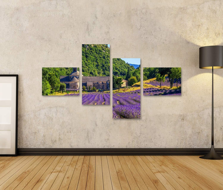 islandburner Bild auf Leinwand Blühendes Lila Lavendelfeld In Der Abtei Senanque In Gordes Provence