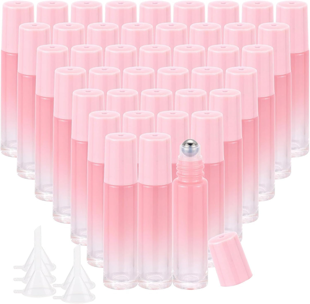 Pxyelec 42 x 10 ml ätherische Ölflaschen, Aromatherapie, Parfüm, Roll-on-Flaschen mit Edelstahlkugel