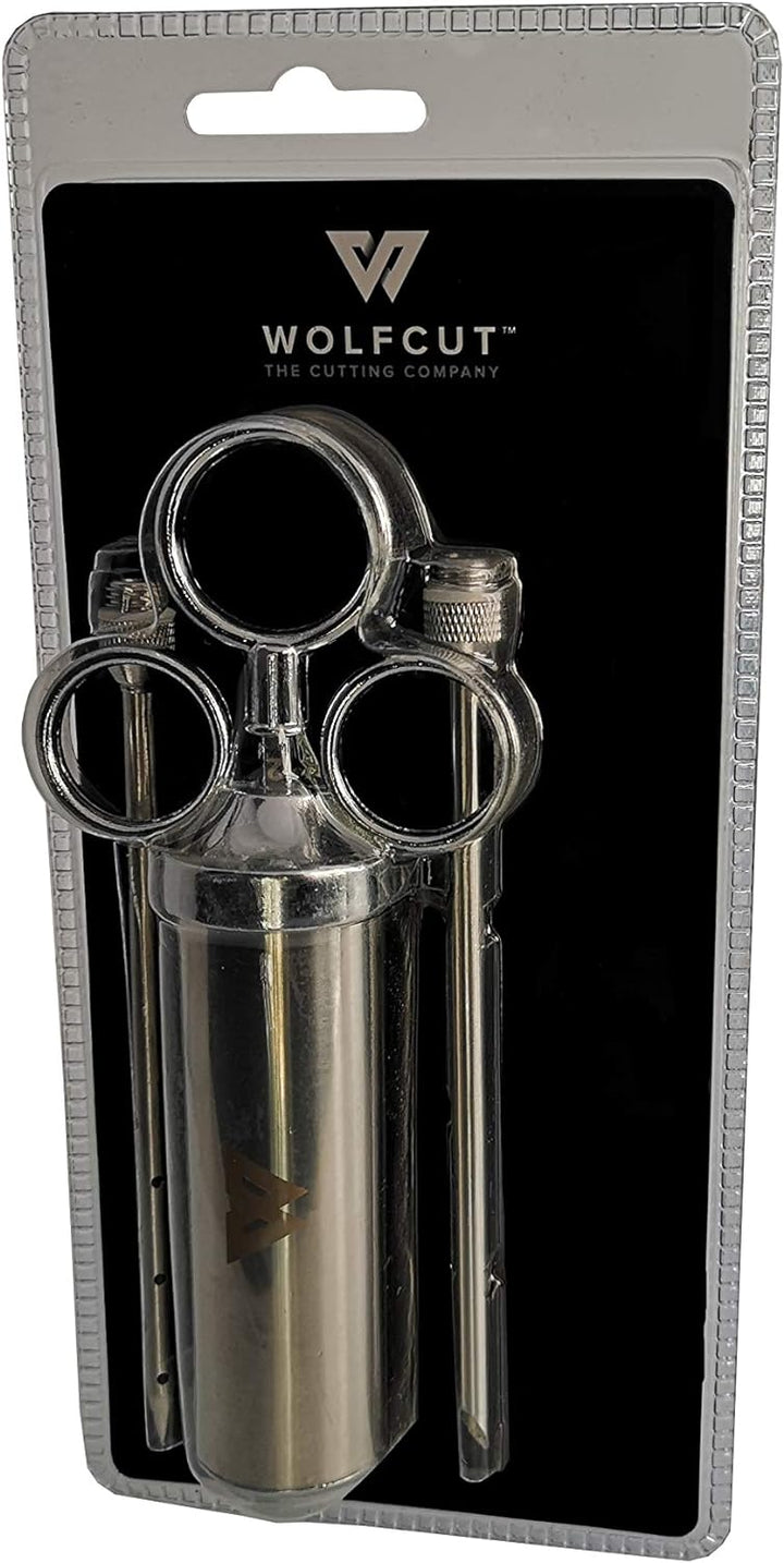 Edelstahl BBQ Marinierspritze Bratenspritze Gewürzspritze 60 ml, 2 Marinadenadel