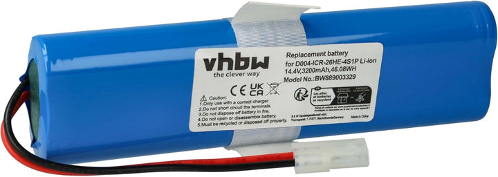vhbw 1x Akku kompatibel mit 360 S6 Saugroboter (3200 mAh, 14,4 V, Li-Ion)