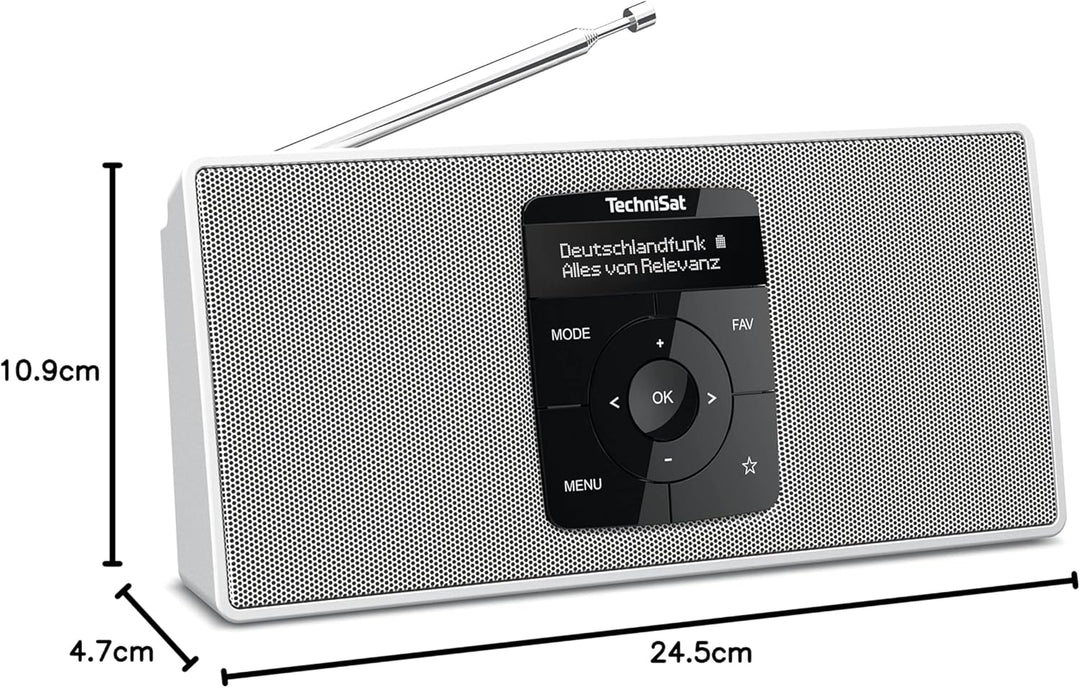 TechniSat DIGITRADIO 2 S - Tragbares DAB Stereo-Radio mit Akku (DAB+, UKW, Bluetooth Audiostreaming,