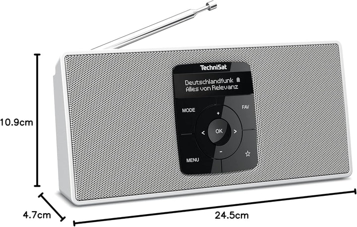 TechniSat DIGITRADIO 2 S - Tragbares DAB Stereo-Radio mit Akku (DAB+, UKW, Bluetooth Audiostreaming,
