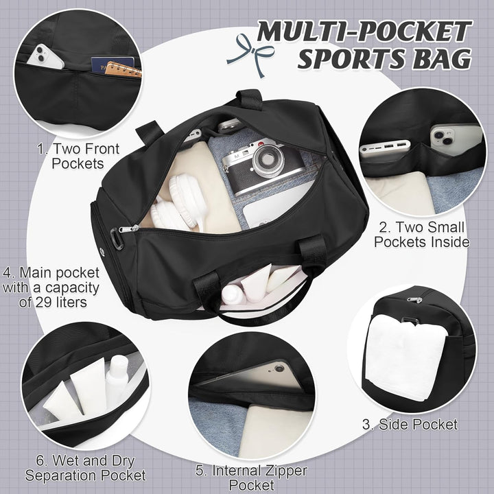 HYC00 Sport Duffel Bag Damen Sporttasche mit Schuhfach Reisetasche Damen Weekender Travel Bag Handge
