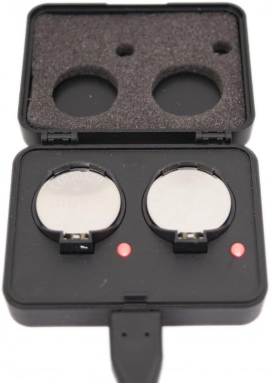 Girafus Knopfzellen Ladegerät für LIR-2032/2016 2025 Akkus USB Batterieladegerät inklusive 2X LiR203