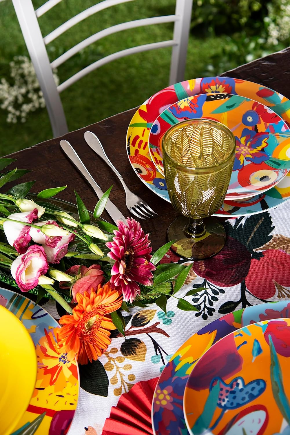 Excelsa Provence Tellerservice 18 Stück, Porzellan und Steineware, mehrfarbig, 6 Personen Set 18 Pez