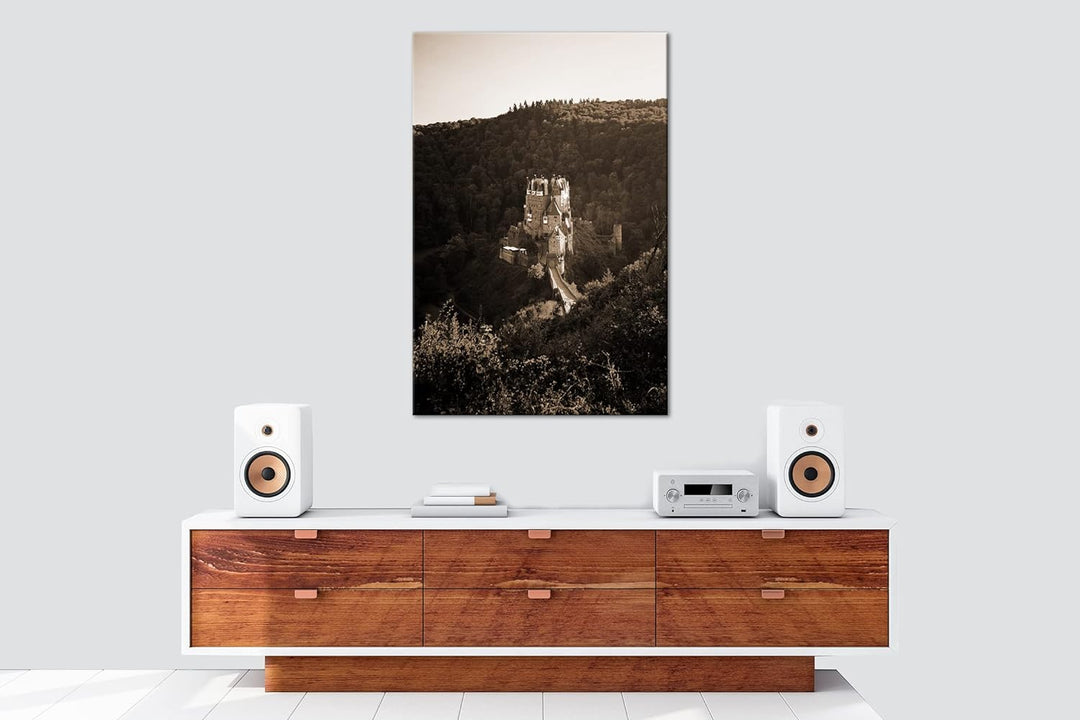 deyoli Märchenschloss Format: 80x60 Effekt: Sepia als Leinwandbild, Motiv fertig gerahmt auf Echthol