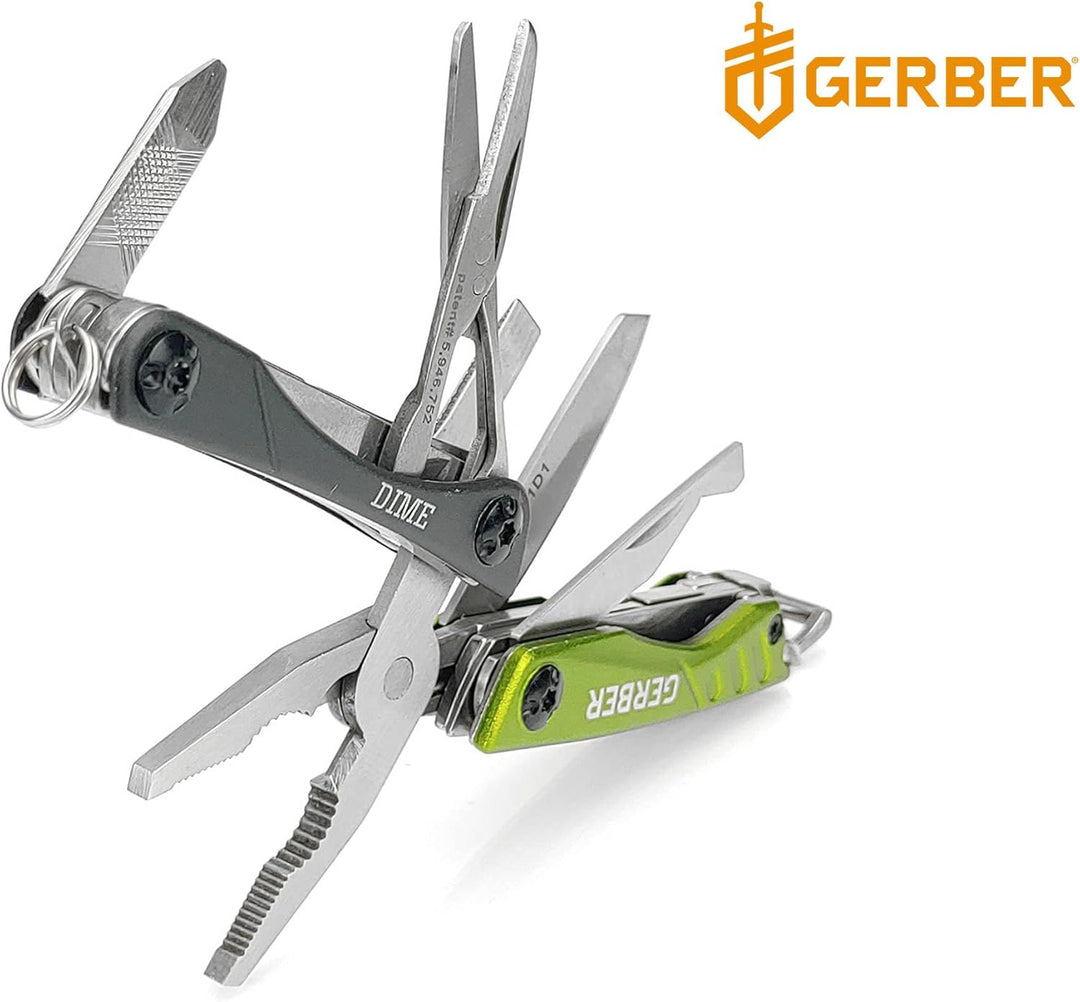 Gerber Multifunktionswerkzeug mit 12 Funktionen, Dime Pocket Multi-tool, Grün, 31-003621 Grün (EU),
