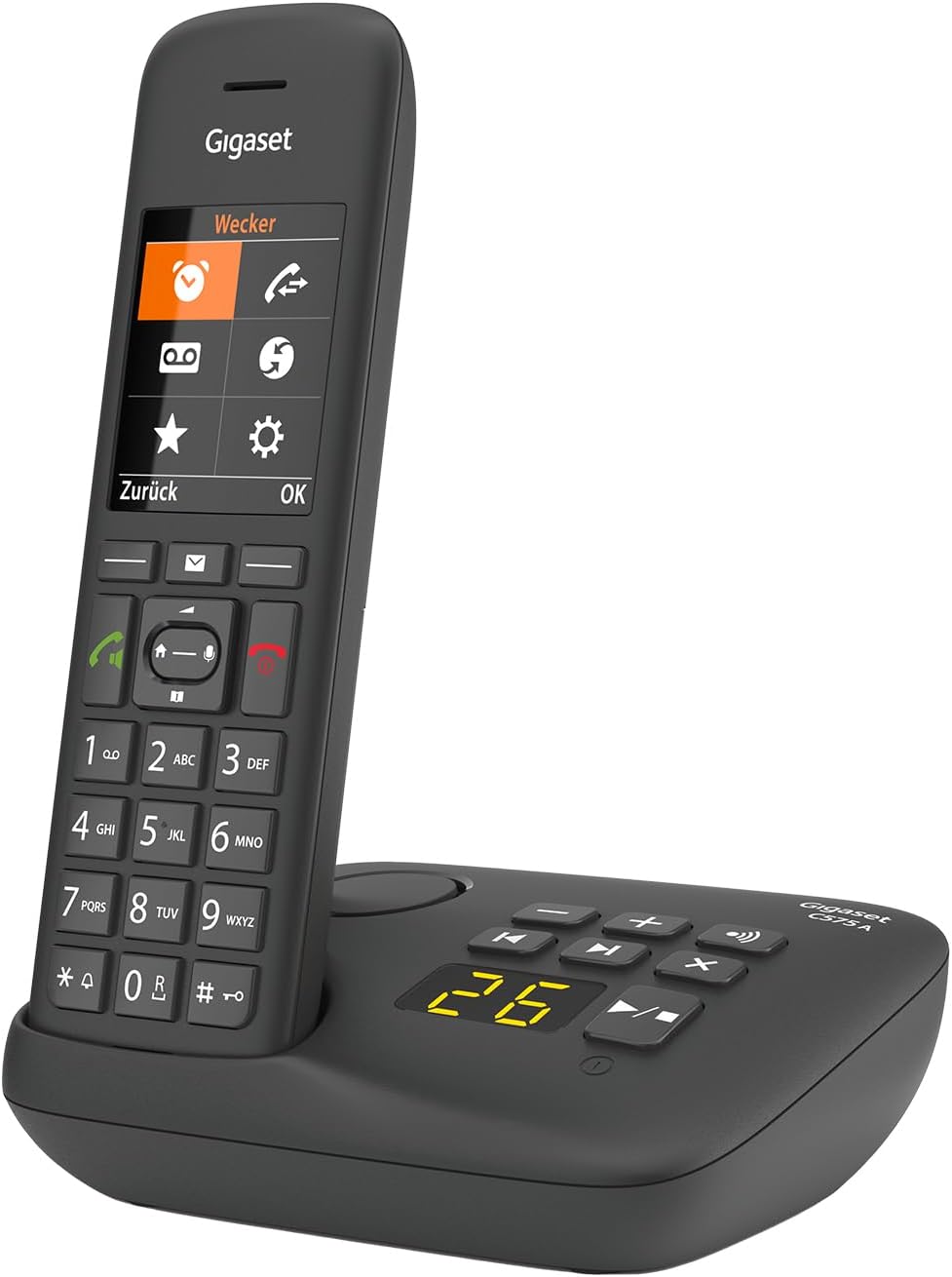 Gigaset C575A - Schnurloses DECT-Telefon mit Anrufbeantworter - grosses Farbdisplay mit moderner Ben